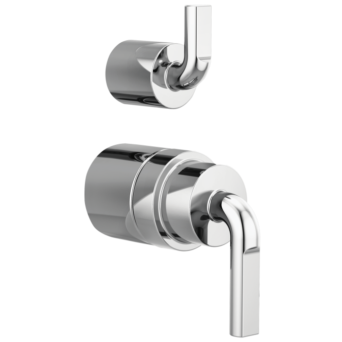 BRIZO Litze Pressure Balance Valve with Integrated Diverter Trim Notch Lever Handle Kit — Chrome