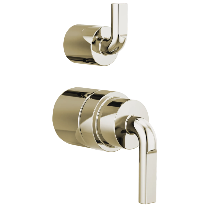 BRIZO Litze Pressure Balance Valve with Integrated Diverter Trim Notch Lever Handle Kit — Polished Nickel