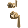 BRIZO Beauclere Pressure Balance Valve with Integrated Diverter Trim Lever Handle Kit — Polished Gold