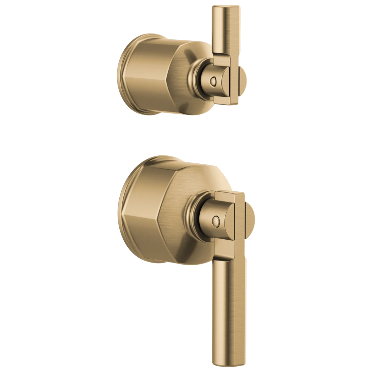 BRIZO Invari Pressure Balance Valve with Integrated Diverter Trim Lever Handle Kit — Luxe Gold