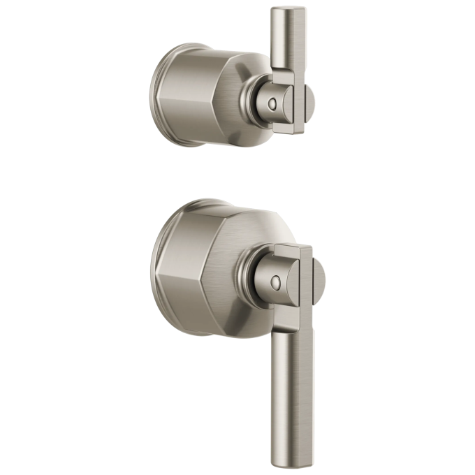 BRIZO Invari Pressure Balance Valve with Integrated Diverter Trim Lever Handle Kit — Luxe Nickel