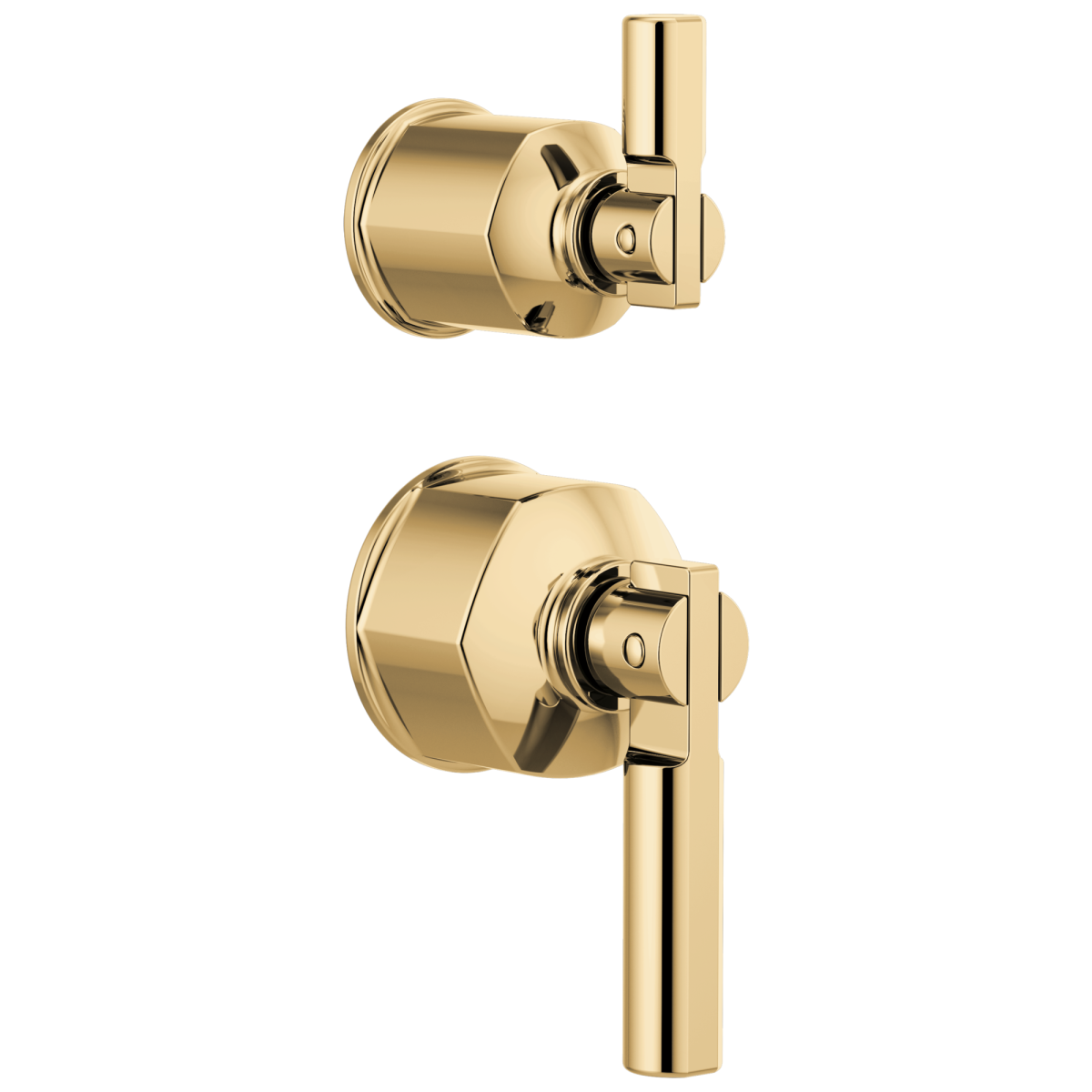 BRIZO Invari Pressure Balance Valve with Integrated Diverter Trim Lever Handle Kit — Polished Gold