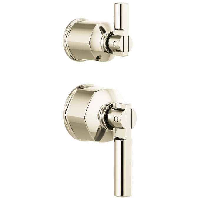 BRIZO Invari Pressure Balance Valve with Integrated Diverter Trim Lever Handle Kit — Polished Nickel