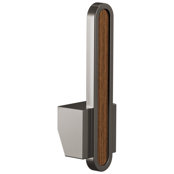 BRIZO Frank Lloyd Wright Pull-Down Kitchen Faucet Arc Lever with Wood Inlay Handle Kit​ — Brilliance Black Onyx / Wood