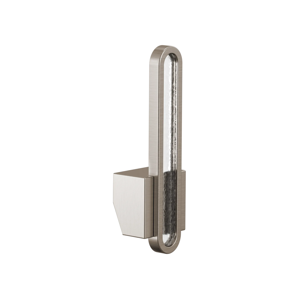 BRIZO Frank Lloyd Wright Pull-Down Kitchen Faucet Arc Lever with Glass Inlay Handle Kit​ — Stainless Steel / Clear