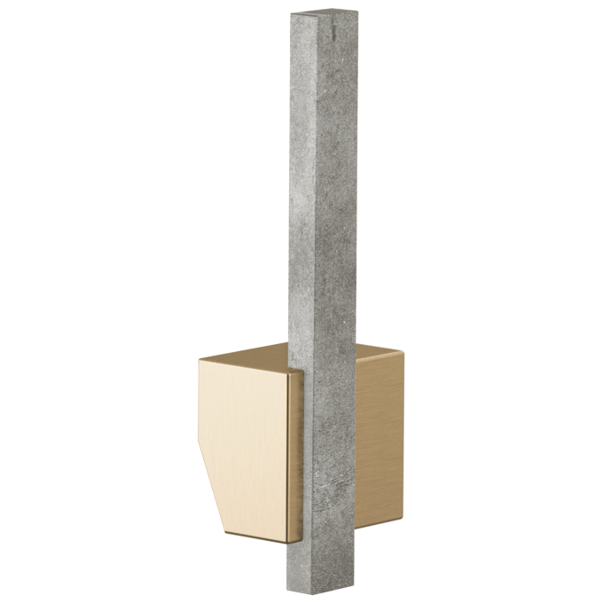 BRIZO Frank Lloyd Wright Pull-Down Kitchen Faucet Offset Concrete Lever Handle Kit​ — Luxe Gold / Concrete