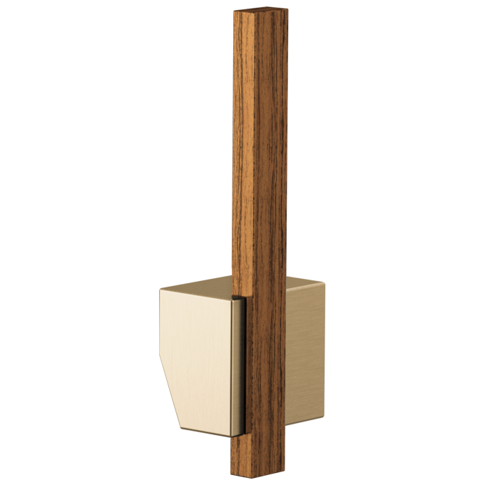 BRIZO Frank Lloyd Wright Pull-Down Kitchen Faucet Offset Wood Lever Handle Kit​ — Luxe Gold / Wood