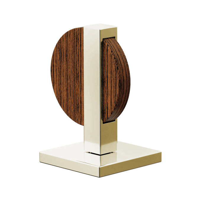 BRIZO Frank Lloyd Wright Widespread Lavatory Lunar Handle Kit — Polished Nickel / Wood