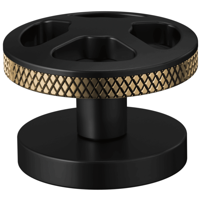 BRIZO Litze Widespread Lavatory Wheel Handle Kit — Matte Black/Luxe Gold