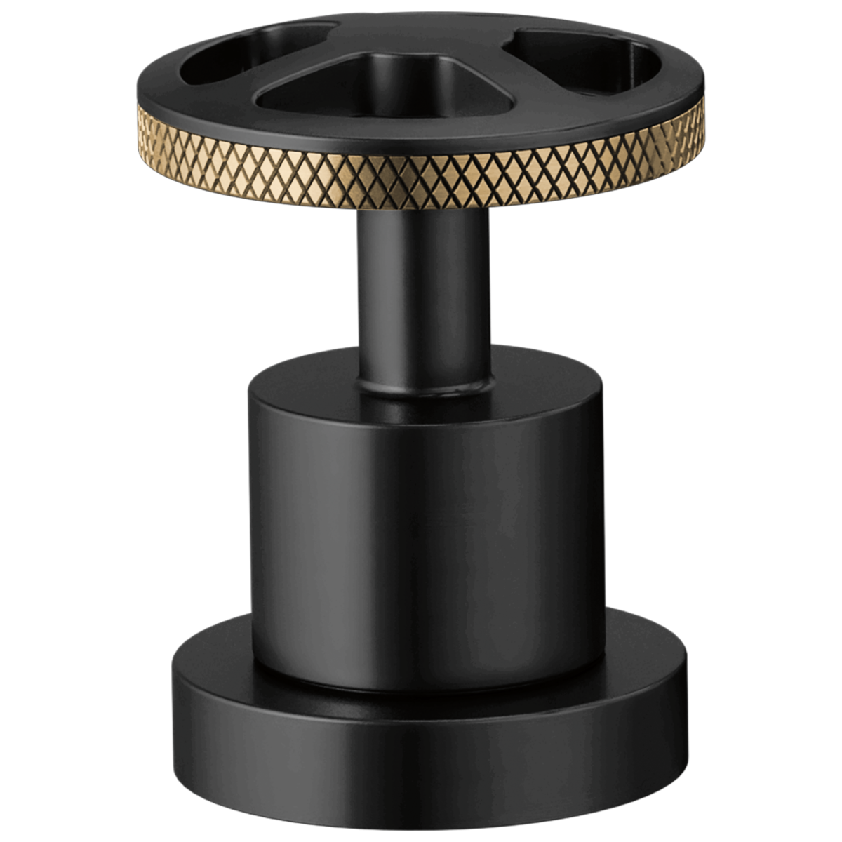 BRIZO Litze Roman Tub Handle Kit - Wheel — Matte Black/Luxe Gold