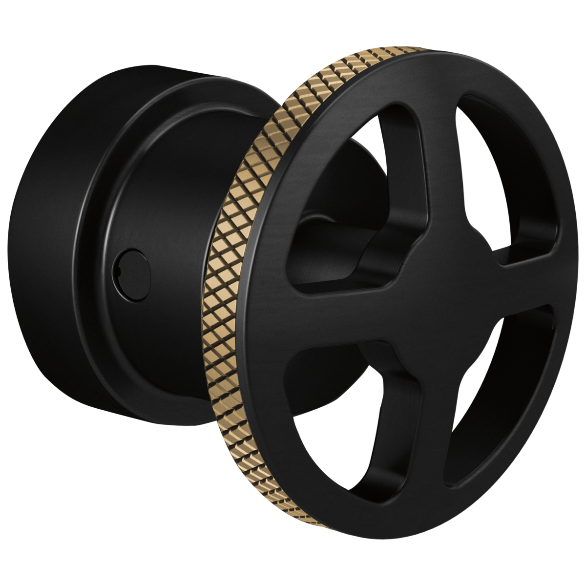 BRIZO Litze Sensori Thermostatic Valve Trim Handle Kit - Wheel — Matte Black/Luxe Gold