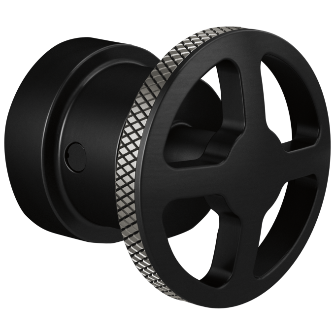 BRIZO Litze Sensori Thermostatic Valve Trim Handle Kit - Wheel — MATTE BLACK/LUXE STEEL