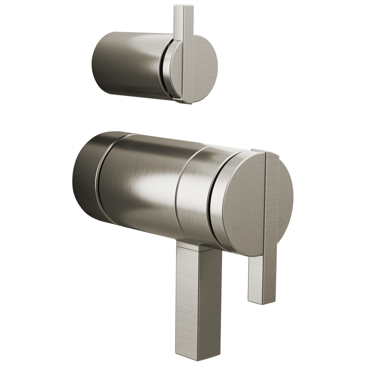 BRIZO Frank Lloyd Wright TempAssure Thermostatic Valve with Integrated Diverter Trim Lunar Handle Kit — Luxe Nickel