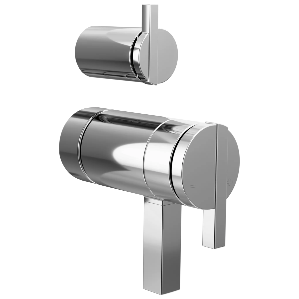 BRIZO Frank Lloyd Wright TempAssure Thermostatic Valve with Integrated Diverter Trim Lunar Handle Kit — Chrome