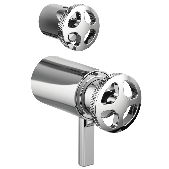 BRIZO Litze TempAssure Thermostatic Valve with Integrated Diverter Wheel Handle Kit — Chrome