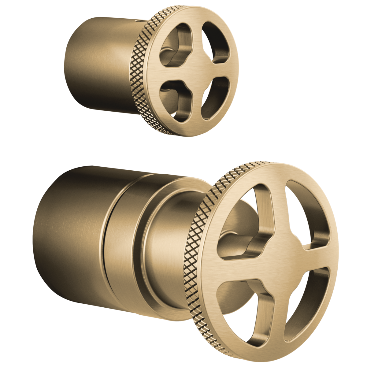 BRIZO Litze Pressure Balance Valve with Integrated Diverter Trim Wheel Handle Kit — Luxe Gold
