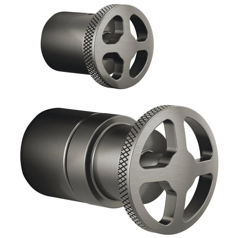 BRIZO Litze Pressure Balance Valve with Integrated Diverter Trim Wheel Handle Kit — Luxe Steel
