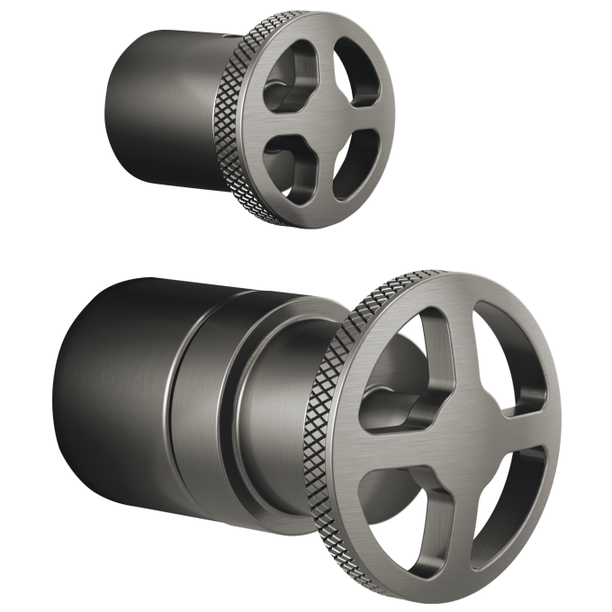 BRIZO Litze Pressure Balance Valve with Integrated Diverter Trim Wheel Handle Kit — Luxe Steel