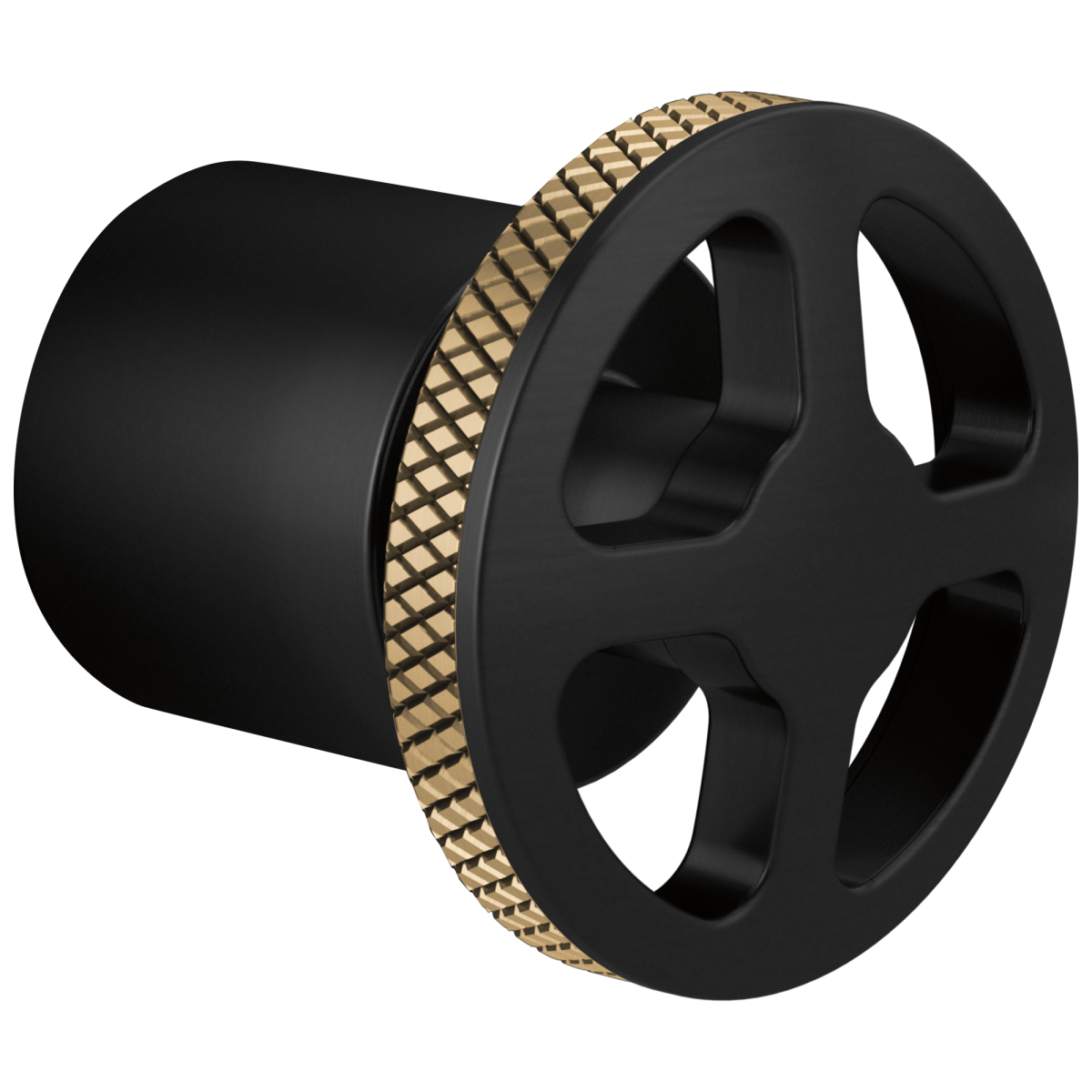 BRIZO Litze 3 And 6 Setting Diverter Trim Handle Kit - Wheel — Matte Black/Luxe Gold