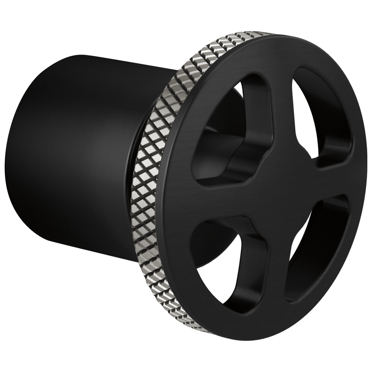 BRIZO Litze 3 And 6 Setting Diverter Trim Handle Kit - Wheel — MATTE BLACK/LUXE STEEL