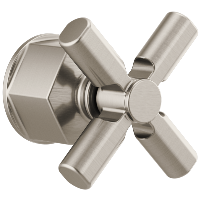 BRIZO Invari Single-Handle Floor Mount Tub Filler Cross Handle Kit — Luxe Nickel