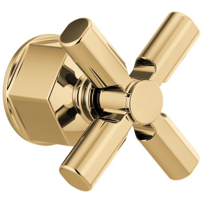 BRIZO Invari Single-Handle Floor Mount Tub Filler Cross Handle Kit — Polished Gold