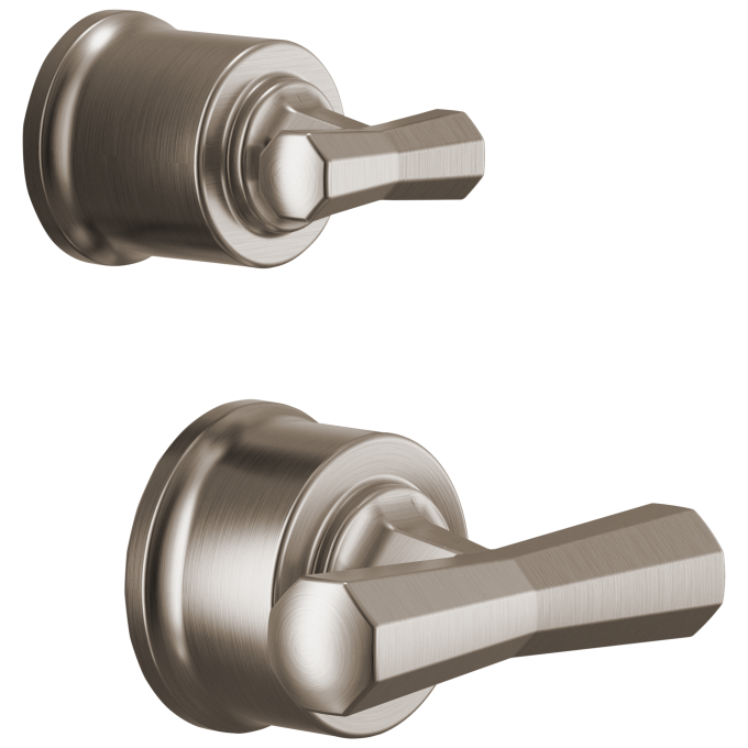BRIZO Beauclere Pressure Balance Valve with Integrated Diverter Trim Cross Handle Kit — Luxe Nickel