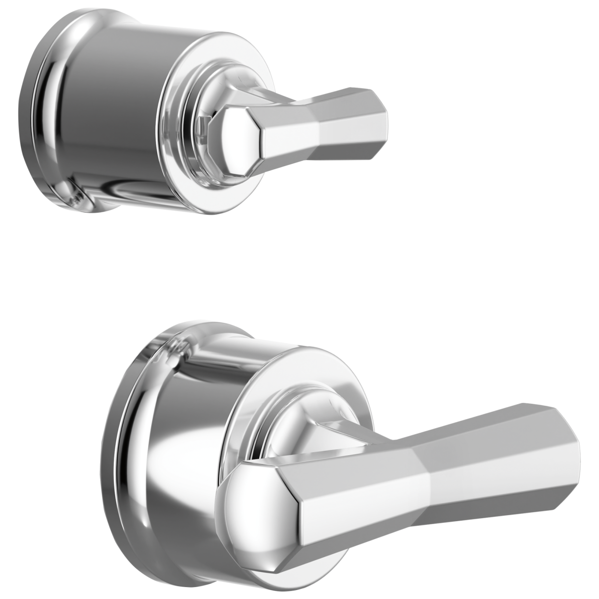 BRIZO Beauclere Pressure Balance Valve with Integrated Diverter Trim Cross Handle Kit — Chrome