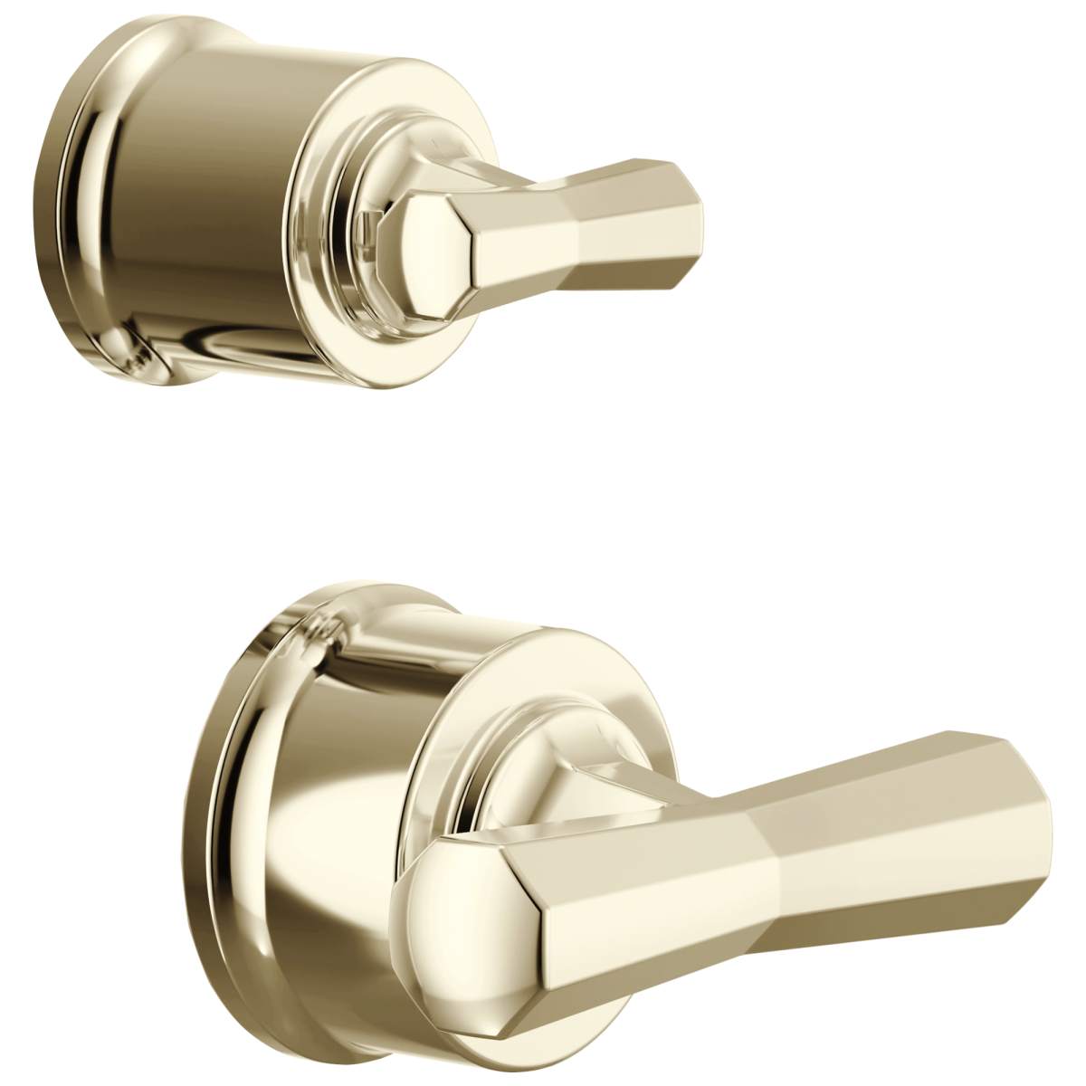 BRIZO Beauclere Pressure Balance Valve with Integrated Diverter Trim Cross Handle Kit — Polished Nickel