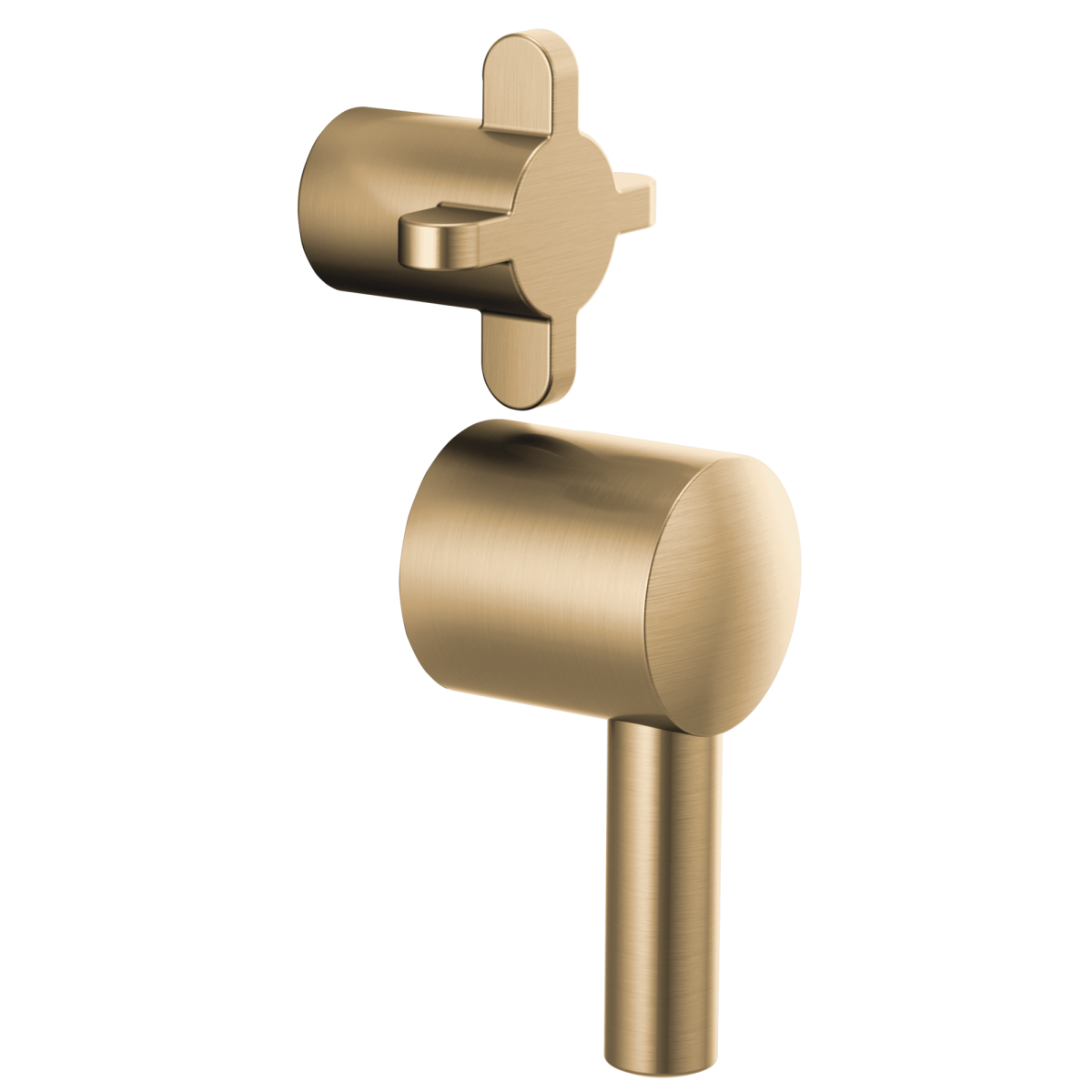 BRIZO Odin Pressure Balance Integrated Trim Cross Handles — Luxe Gold