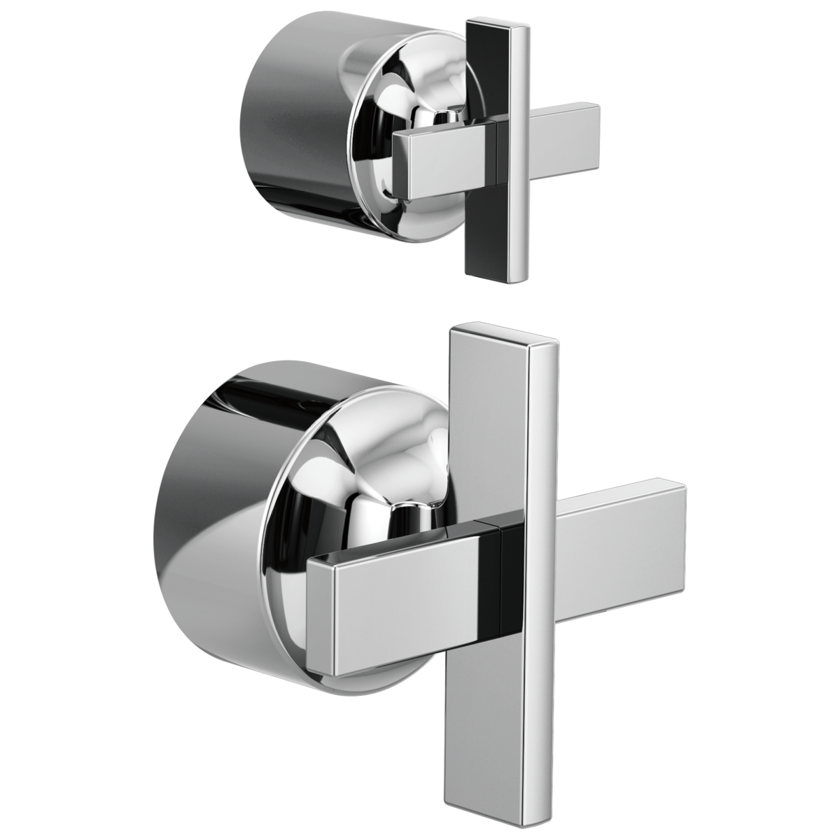 BRIZO Levoir Pressure Balance Valve with Integrated Diverter Trim Cross Handle Kit — Chrome