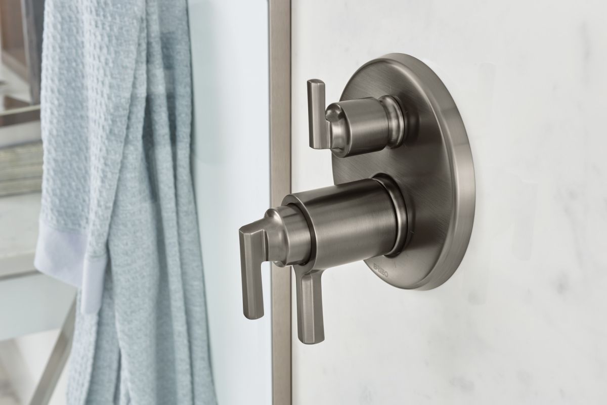 BRIZO Levoir Tempassure Thermostatic Valve With Integrated 6-Function Diverter Trim — Luxe Steel