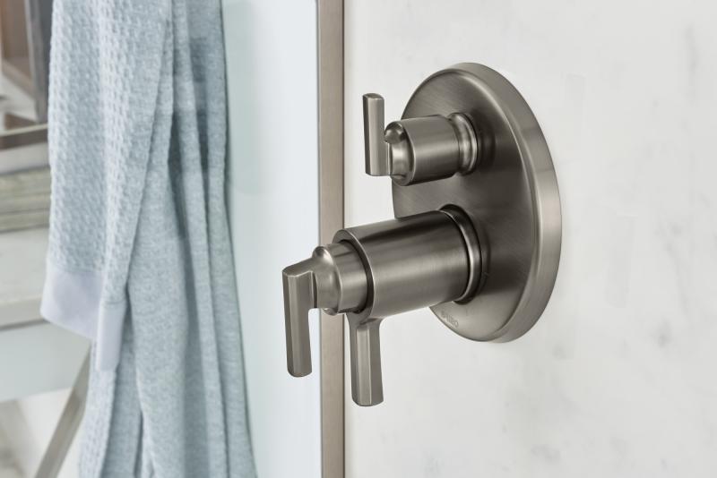 BRIZO Levoir Tempassure Thermostatic Valve With Integrated 6-Function Diverter Trim — Luxe Steel