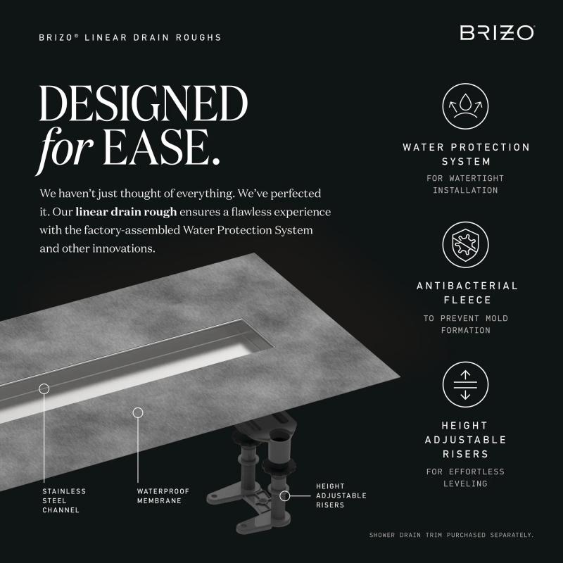 BRIZO 24" Linear Shower Drain Rough — Not Applicable
