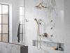 BRIZO Essential Shower Linear Round Jointed Wall Mount Shower Arm And Flange — Luxe Gold