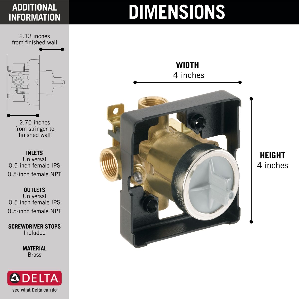 DELTA Other MultiChoice Universal Tub / Shower Rough - IPS Inlets / Outlets — Not Applicable