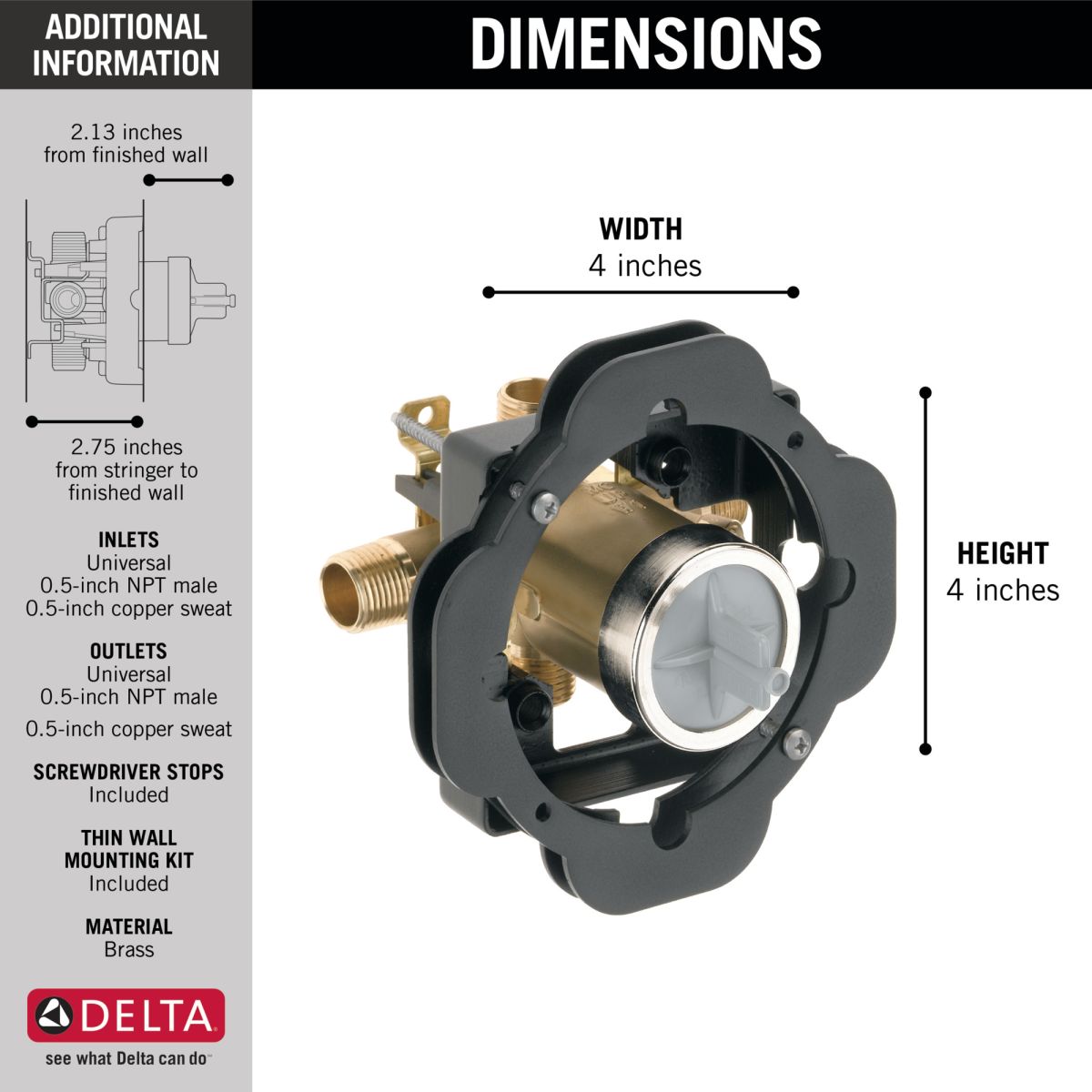 DELTA Other MultiChoice Universal Tub / Shower Rough - Universal Inlets / Outlets — Not Applicable