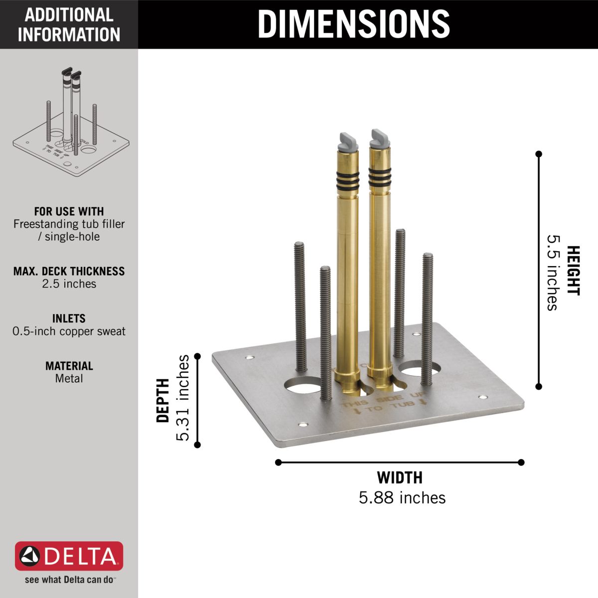 DELTA Trinsic Floor Mount Tub Filler - Rough — Not Applicable
