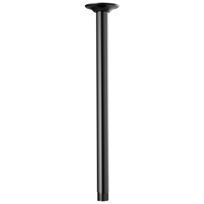 BRIZO Essential Shower 14" Ceiling Mount Shower Arm And Round Flange — Matte Black