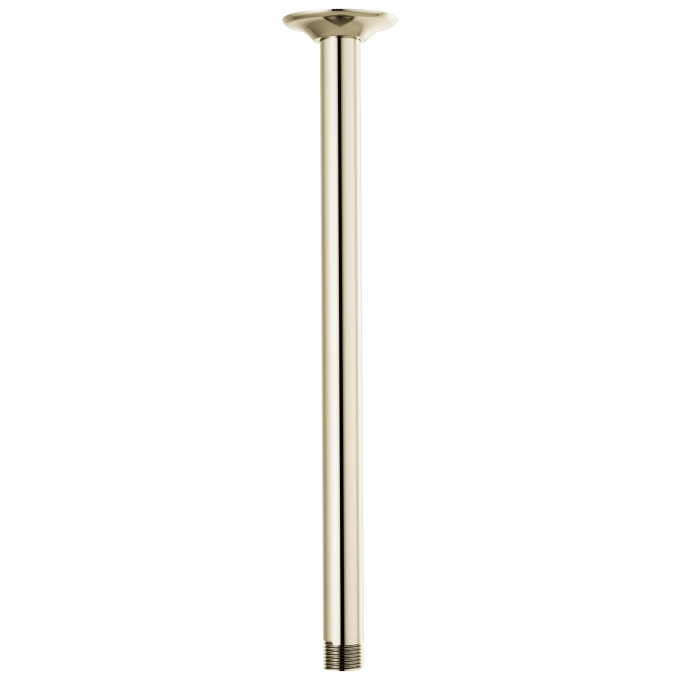 BRIZO Essential Shower 14" Ceiling Mount Shower Arm And Round Flange — Polished Nickel