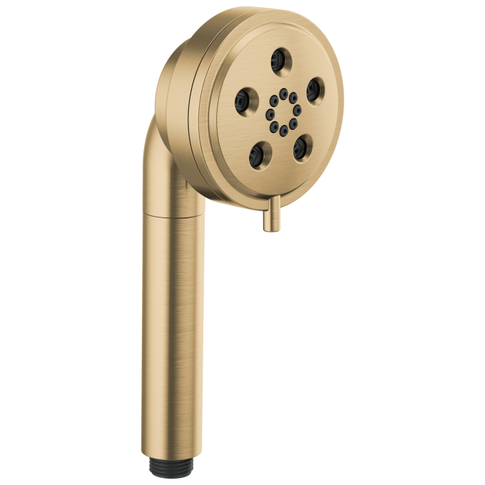 BRIZO Essential Shower Linear Round H2Okinetic Multi-Function Handshower — Luxe Gold