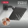 DELTA Modern Square Showerhead — Matte Black