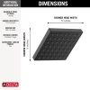 DELTA Modern Square Showerhead — Matte Black
