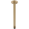 BRIZO Essential Shower 10" Ceiling Mount Shower Arm And Round Flange — Luxe Gold