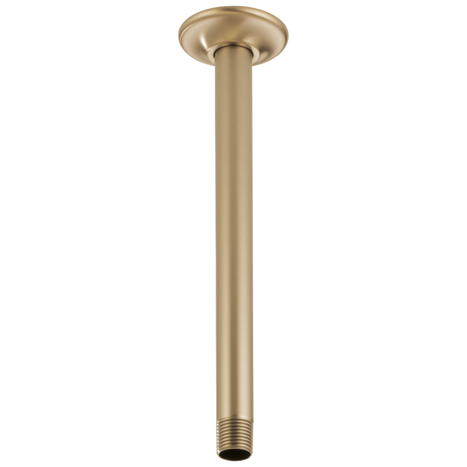 BRIZO Essential Shower 10" Ceiling Mount Shower Arm And Round Flange — Luxe Gold
