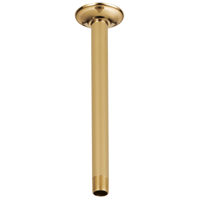 BRIZO Essential Shower 10" Ceiling Mount Shower Arm And Round Flange — Polished Gold