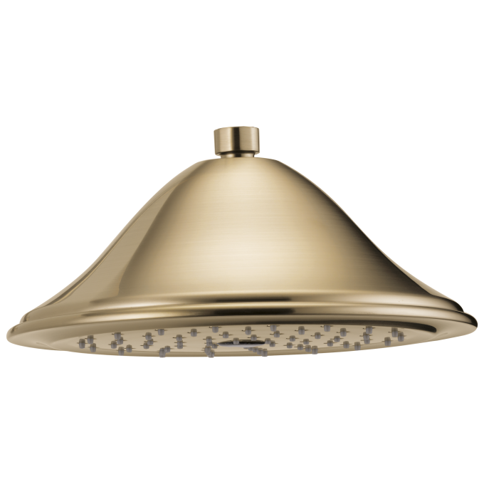 BRIZO Traditional 9 3/8" Single-Function Round Raincan Shower Head — Luxe Gold
