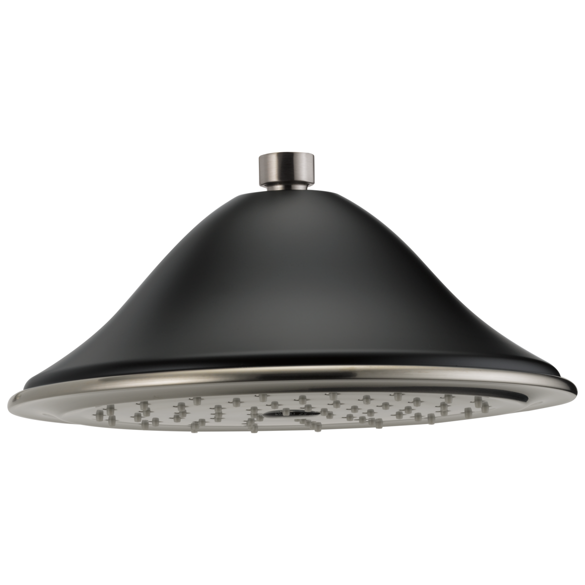 BRIZO Traditional 9 3/8" Single-Function Round Raincan Shower Head — Luxe Nickel  /Matte Black