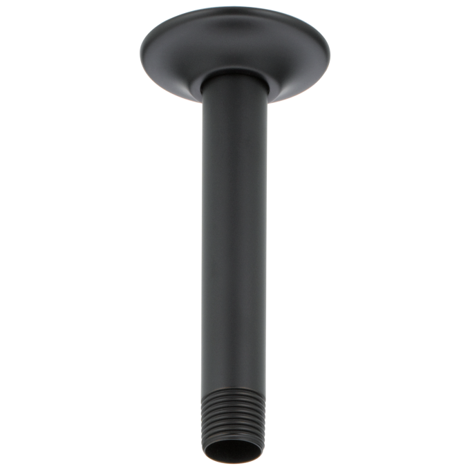 DELTA Universal Showering Components Shower Arm & Flange - 6" Ceiling Mount — Matte Black