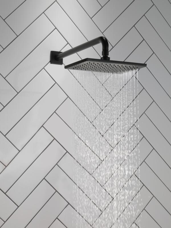 DELTA Universal Showering Components Single Setting Overhead Showerhead — Matte Black